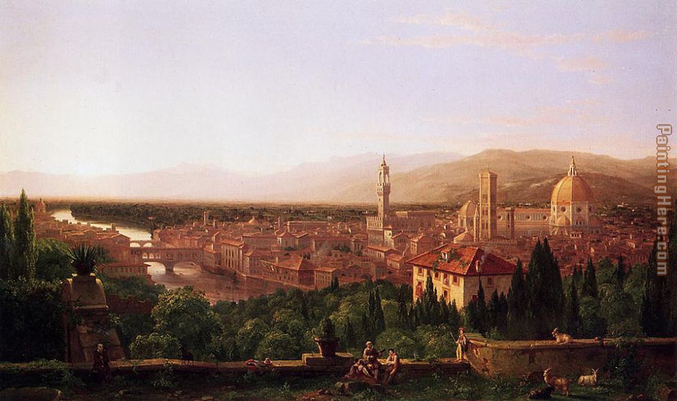 View of Florence from San Miniato painting - Thomas Cole View of Florence from San Miniato art painting